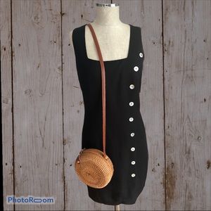 Spiegel black linen sleeveless dress size 8 NWOT